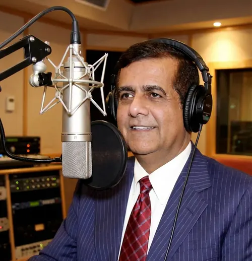Mohammed Faheem, host of The Lightning Strike Radio, at the microphone